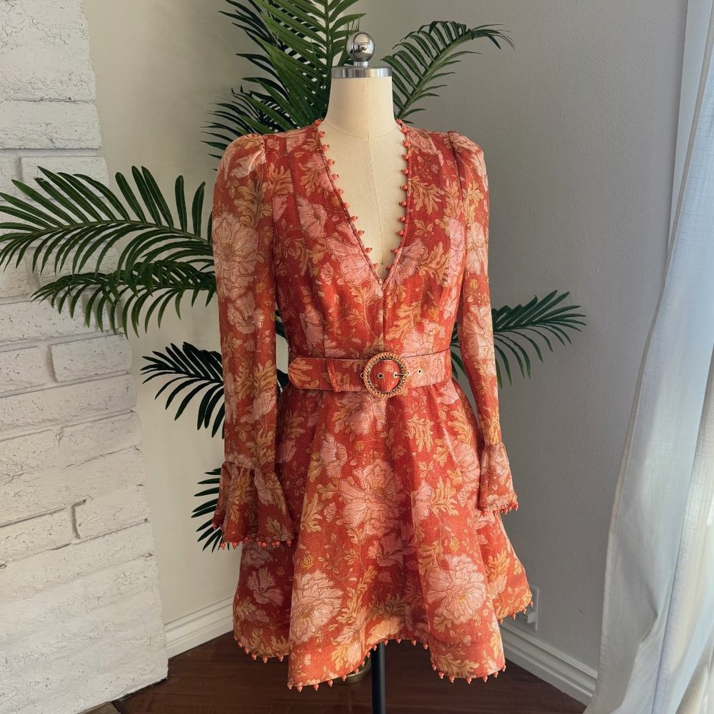 ZIMMERMANN Kaleidoscope Mini Dress in Amber Floral